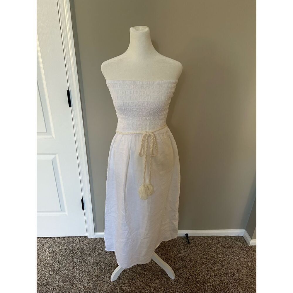 NWT J. Crew Strapless Linen Dress Size M
